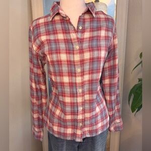 JACHS Girlfriend Red and Blue Plaid Shirt